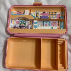Blue Bird 1990 Polly Pocket Pretty Hair Compact Vintage Pink Rectangle